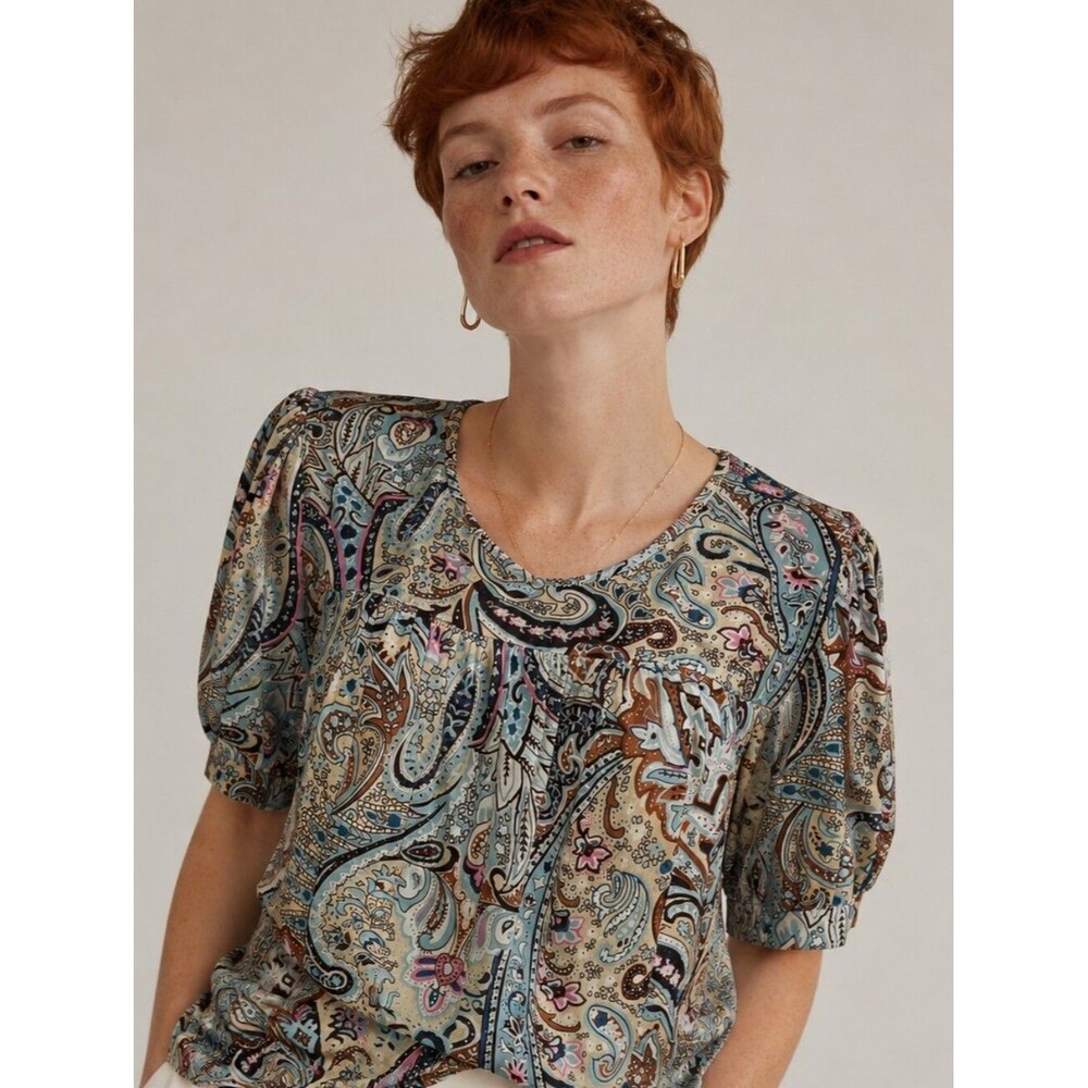 Women's Size 2X Plus Size Paisley Print Blouse